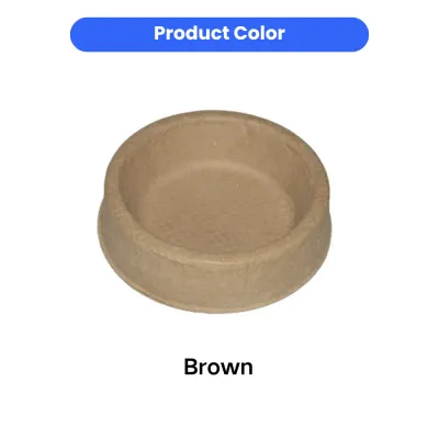 Brown Disposable Pulp Dog Bowl Color Option Brown color biodegradable disposable dog bowl for pets made from molded pulp material