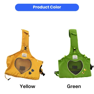 Canvas Cat Carrier Bag Color Options Canvas cat carrier bag available in yellow and green colors with breathable mesh design