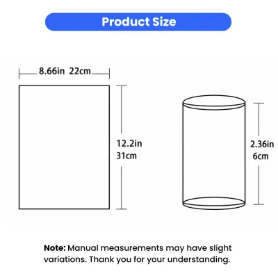 Dog Poop Bag Roll Size Specification Dog poop bag dimensions 8.66 inch by 12.2 inch with 2.36 inch roll diameter