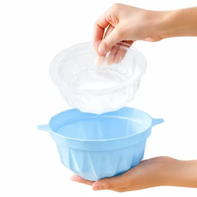 Dog Ice Bowl Mold Easy Release Design Double-layer dog ice bowl mold with removable inner mold for easy ice bowl release and summer pet cooling