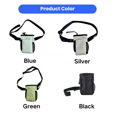 Wholesale Dog Training Treat Pouch Available in 4 Colors Wholesale dog training treat pouch with adjustable waist belt available in blue, silver, green and black colors for pet training and walking