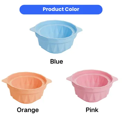 Dog Ice Bowl Mold Available in Blue Pink Orange Reusable pet ice bowl mold available in blue pink and orange colors for dogs and pets
