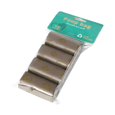 Brown Eco-Friendly Dog Poop Bags Retail Pack Brown eco-friendly dog poop bags in compact retail packaging