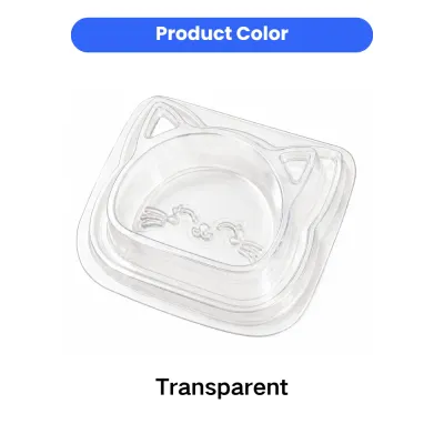 Transparent Disposable Cat Bowl Product Color Transparent disposable cat bowl in clear color with cat-shaped feeding design