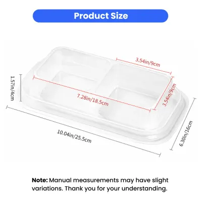 Disposable Dog Bowl Size Chart with Dual Compartments Transparent disposable dog bowl size chart showing dual compartments and 10.04 x 6.30 in base