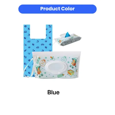 Blue Biodegradable Dog Poop Bags Product Color Display Blue biodegradable dog poop bags with matching dispenser pack shown as product color option