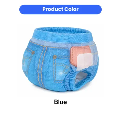 Blue Disposable Female Dog Diapers with Adjustable Fit Wholesale Pet Supplies blue female dog diapers disposable adjustable fit pet diapers for dogs wholesale bulk supply