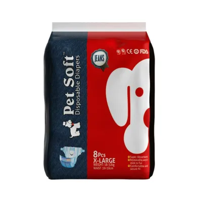 Wholesale Disposable Female Dog Diapers X-Large Leak Proof SAP Core Packaging female dog diapers wholesale disposable X-Large leak proof SAP polymer core pet diaper packaging bag