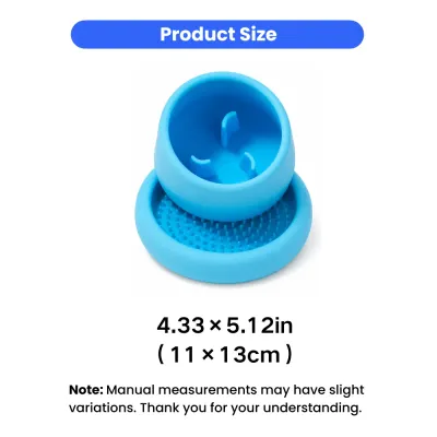 Dog Slow Feeder Bowl Size 4.33 x 5.12 inch (11 x 13 cm) Dog slow feeder bowl product dimensions shown in inches and centimeters for accurate sizing reference