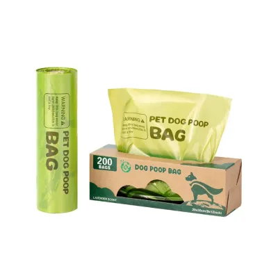 Biodegradable Dog Poop Bags Roll and Box Packaging Wholesale Green Scented Green biodegradable dog poop bags in roll and boxed packaging, 200-count lavender scented pet waste bags for wholesale use