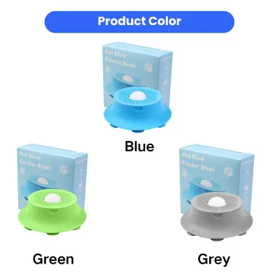 Silicone Slow Feeder Bowl Colors Blue Green Grey Wholesale Pet Feeding Bowl Slow feeder bowl in blue green and grey colors for dogs, silicone anti slip pet feeding bowl color options