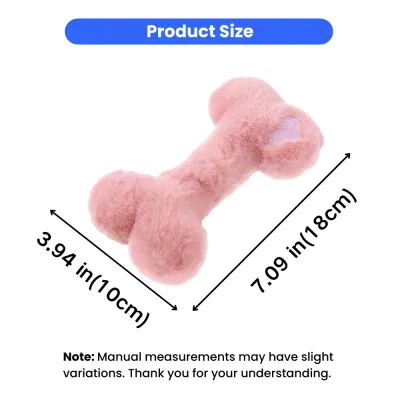 Plush Bone Dog Toy Size Chart Plush bone dog toy size chart showing 7.09 in length and 3.94 in width for small dogs