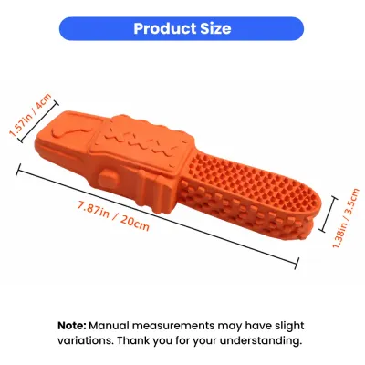 Dog Treat Dispensing Chew Toy Size Guide Orange dog treat dispensing chew toy size guide, 20cm durable chew toy for dogs with textured dental bumps