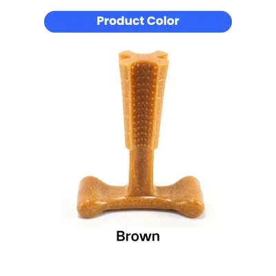 Brown T-Shaped Dog Chew Toy Durable Pet Dental Bone Brown color T-shaped dog chew toy for dental cleaning and chewing durability