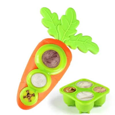 Wholesale TPR Dog Frozen Treat Toy for Slow Feeding Wholesale TPR dog frozen treat toy with carrot design, treat holes, and green freezeable snack tray