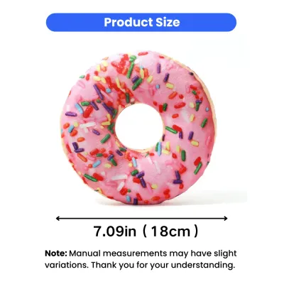 Dog Donut Plush Toy Size 7.09 Inch Pink dog donut plush toy size 7.09 inches 18 cm with sprinkle design
