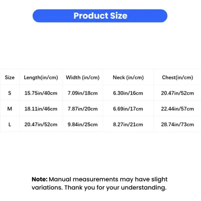 Halloween Bat Wings Pet Costume Size Chart Size chart for adjustable Halloween bat wings pet costume in S M L