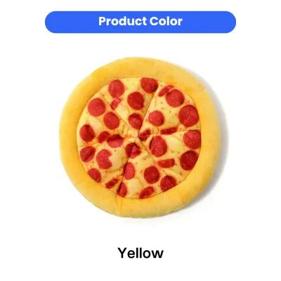 Yellow Dog Pizza Plush Toy Color Yellow dog pizza plush toy color display with pizza slice design