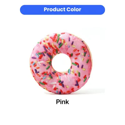 Pink Dog Donut Plush Toy Color Pink dog donut plush toy color option with sprinkle design