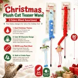 Wholesale Christmas Plush Cat Teaser Wand Christmas plush cat teaser wand with snowman and bird designs for holiday cat toy wholesale