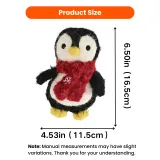 Christmas Felt Penguin Dog Toy Size Guide Christmas felt penguin dog toy with red scarf, showing product size 4.53 x 6.50 inches