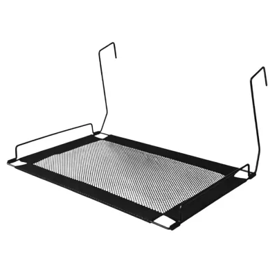 Black breathable mesh cat hammock with metal hanging hooks for cages, radiators, and indoor pet spaces