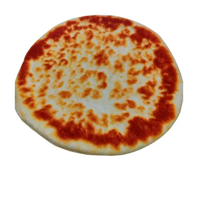 Cream White Plush Pizza Dog Toy Back View Cream white plush pizza dog toy back side with toasted crust pattern