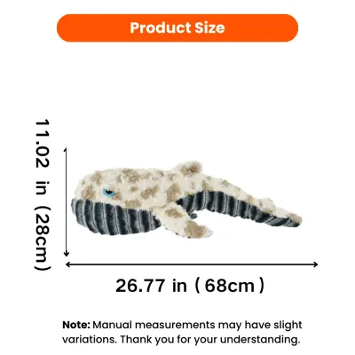 Whale Plush Dog Toy Size Chart Whale plush dog toy size chart 26.77 in 68 cm by 11.02 in 28 cm