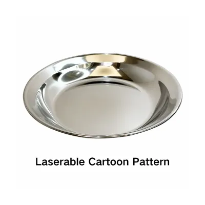 Laserable Stainless Steel Cat Bowl Stainless steel cat bowl with laserable cartoon pattern option on white background