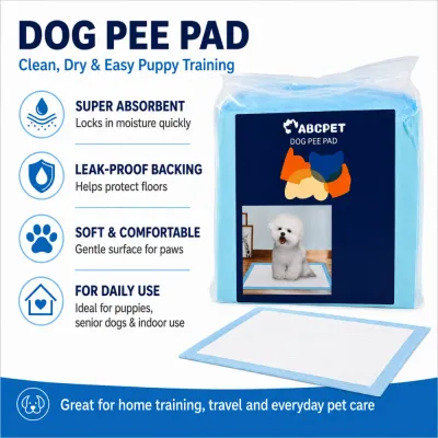 Wholesale Dog Pee Pad for Puppy Training Super absorbent dog pee pad with leak-proof backing, soft surface, and daily-use design for puppies and senior dogs