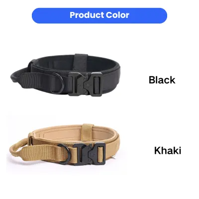 Heavy Duty Dog Collar Color Options Product color options for wholesale heavy duty dog collar in black and khaki.
