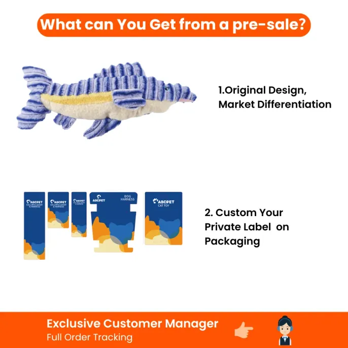 Pre-Sale Support for Custom Plush Dog Toys Pre-sale support for original design plush dog toys with private label packaging and order tracking