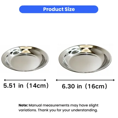 Stainless Steel Cat Bowl Size Options Two stainless steel cat bowl sizes, 5.51 inch and 6.30 inch, shown with measurements