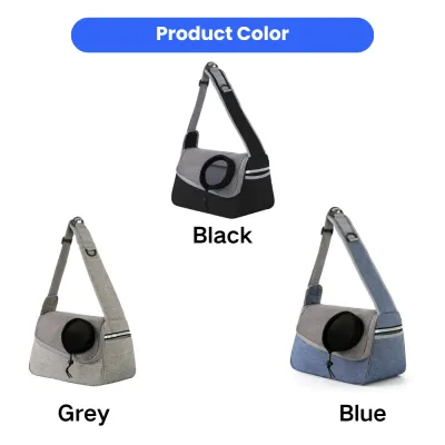 Cat carrier shoulder bag available in black grey and blue colors