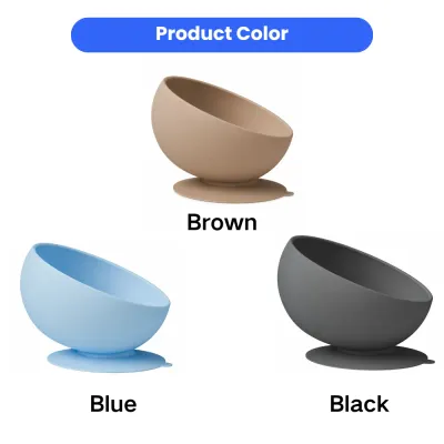 Silicone dog bowl color chart showing brown, blue, and black options