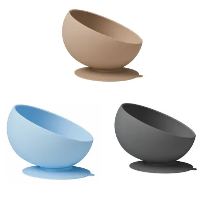 Silicone dog bowl available in brown, blue, and black color options