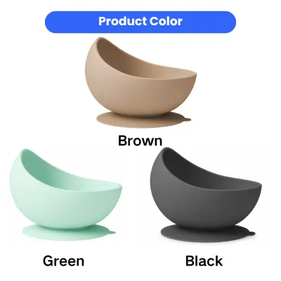 Silicone slow feeder dog bowl color chart showing brown, green, and black options