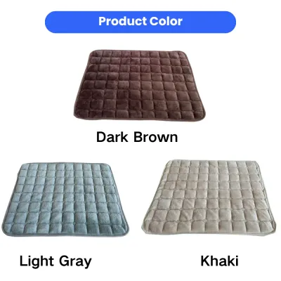 Warm Pet Bed Mat Color Options Warm insulated pet bed mat available in dark brown, light gray, and khaki color options.