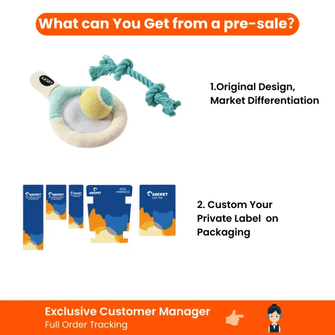 Pre-sale service for original dog plush toy design, private label packaging and full order tracking