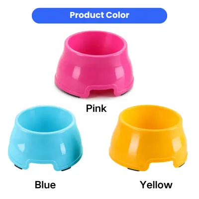 Elevated pet bowl color options in pink, blue, and yellow for wholesale cat and dog feeding supplies.