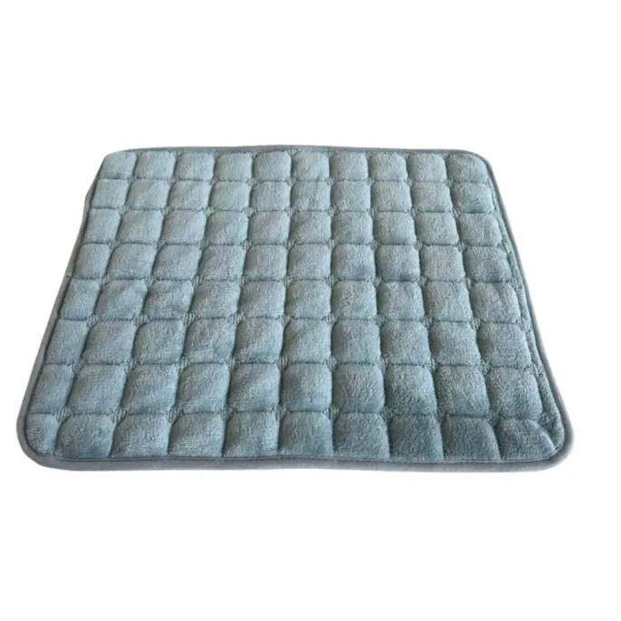 Light Gray Quilted Pet Bed Mat Light gray quilted pet bed mat with soft plush padded surface for dogs and cats.