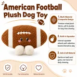 Wholesale American Football Plush Dog Toy with Squeaker American football plush dog toy with mixed plush materials, built-in squeaker, and soft chew design for interactive dog play.