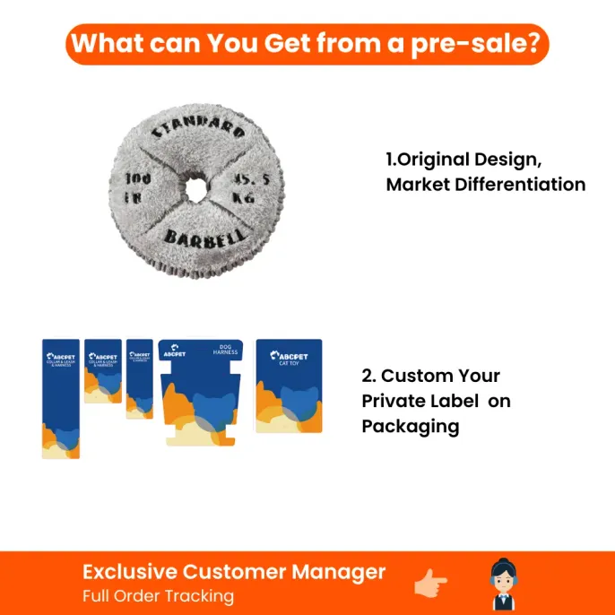 Custom Weight Plate Dog Toy Private Label Packaging Custom weight plate dog plush toy with private label packaging for pet brands