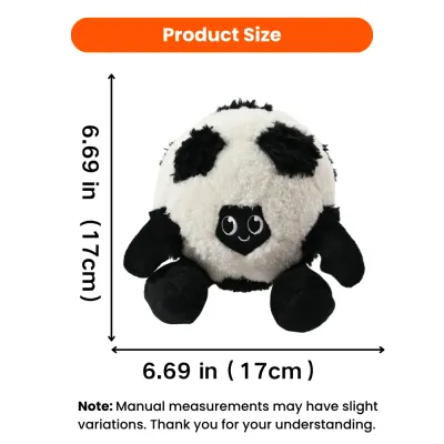 Football Plush Dog Toy Size 17cm Football plush dog toy size measurement showing 17cm height and width