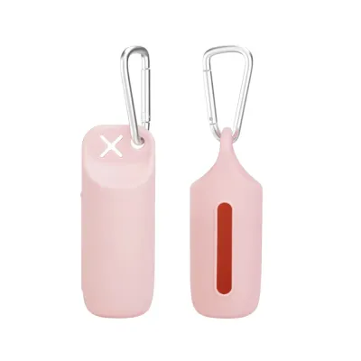 Portable Dog Poop Bag Holder Front and Back Design Portable dog poop bag holder with side opening and carabiner clip design
