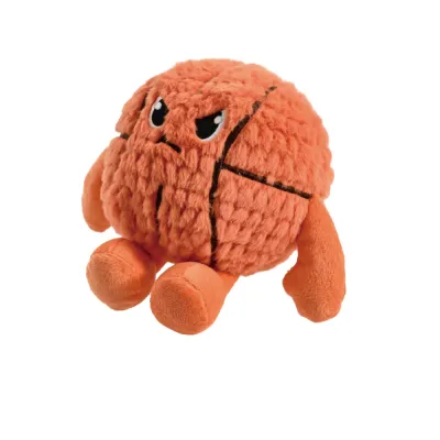 Orange Basketball Plush Dog Toy Orange basketball plush dog toy for dogs with soft fabric texture and cartoon sports design