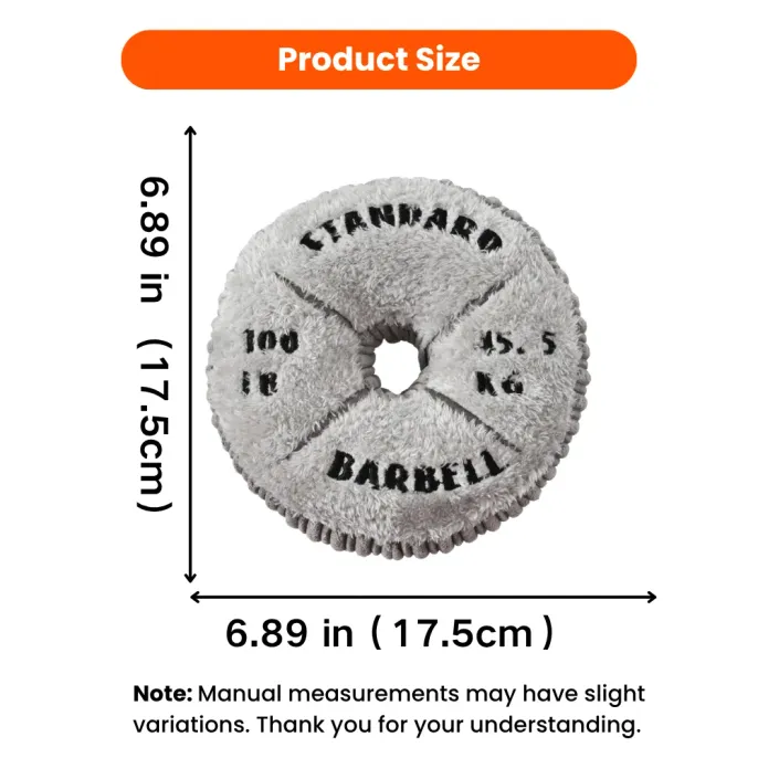 Weight Plate Dog Toy Size 17.5cm Interactive Plush Toy Weight plate dog toy size 17.5cm diameter plush chew toy for small and medium dogs