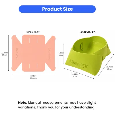 4 Season Felt Cat Bed Size and Assembly Dimensions 4 season felt cat bed dimensions showing flat and assembled sizes for cats