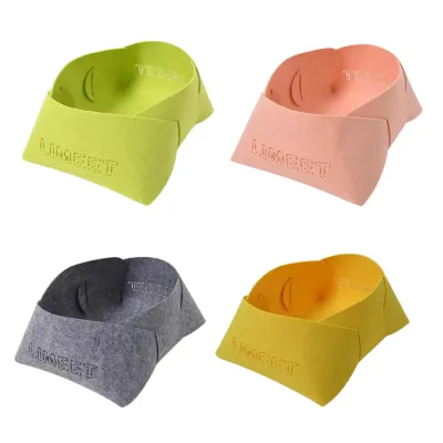 Foldable Felt Cat Bed Available in Multiple Colors foldable felt cat bed available in green pink grey and yellow colors