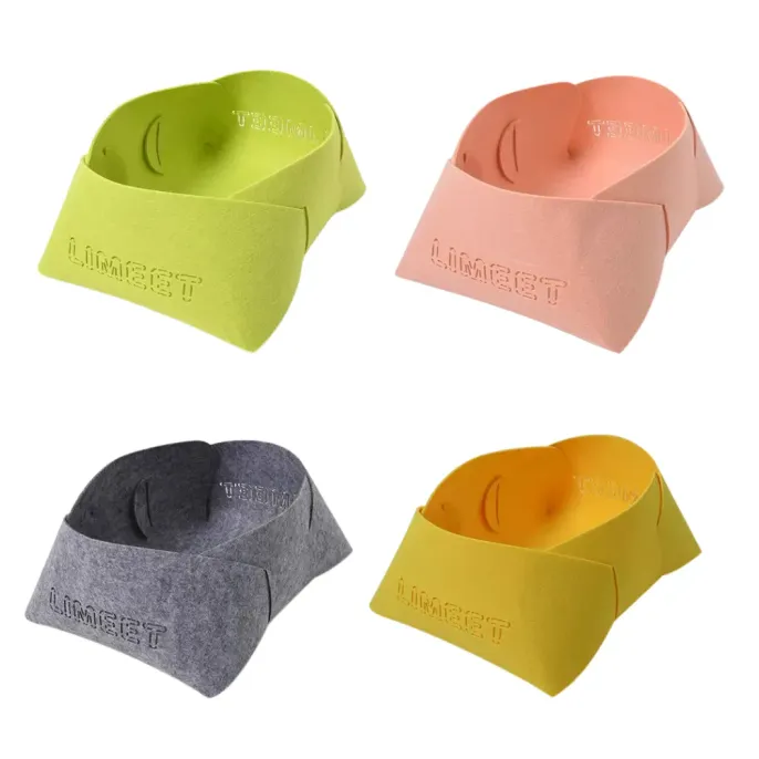 Foldable Felt Cat Bed Available in Multiple Colors foldable felt cat bed available in green pink grey and yellow colors